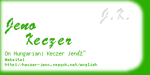 jeno keczer business card